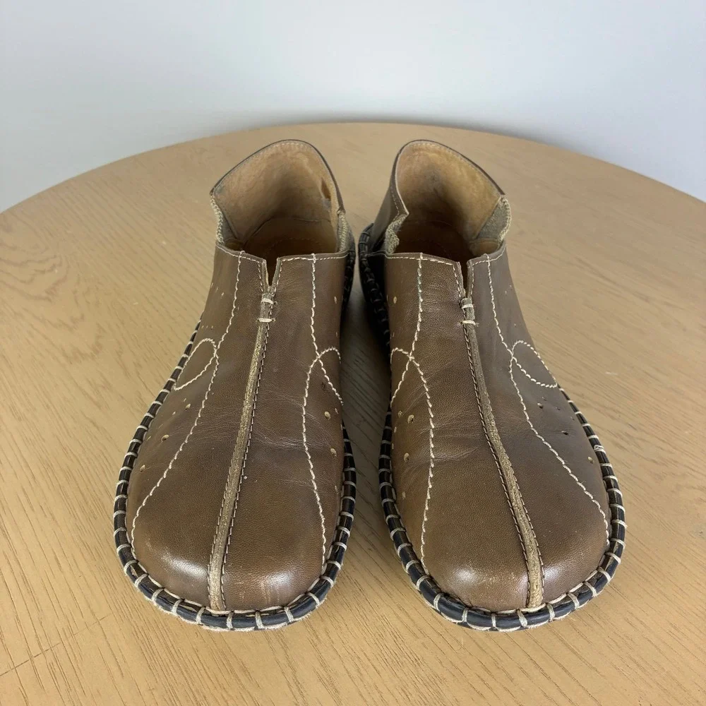 Josef Seibel Brown Slip On Loafer Contrast Stitch Flats Women's EU 38 US 7.5